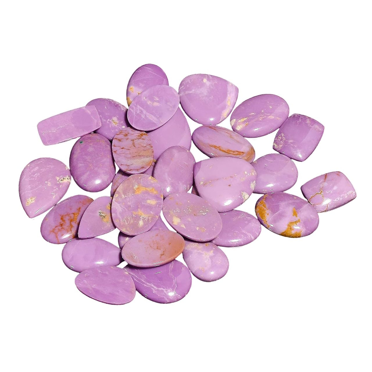GEMKORA 4pcs Natural Phosphosederite Gemstone Wholesale Cabochons Lot, Jewelry Making Loose Gemstone, Polished Home Decor Specimen, DIY, Wire Wrapping, Reiki, Healing Crystals, Bulk Gemstone Deal