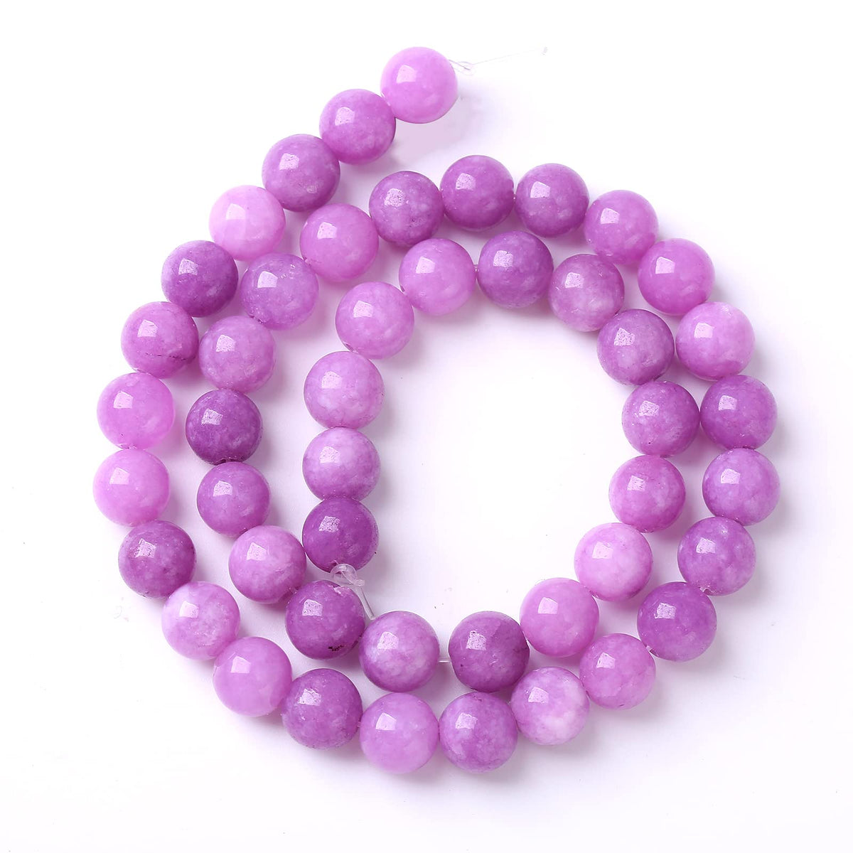 10MM 38PCS Purple Lepidolite Mica Stone Loose Beads for Jewelry Making DIY Bracelet Necklace