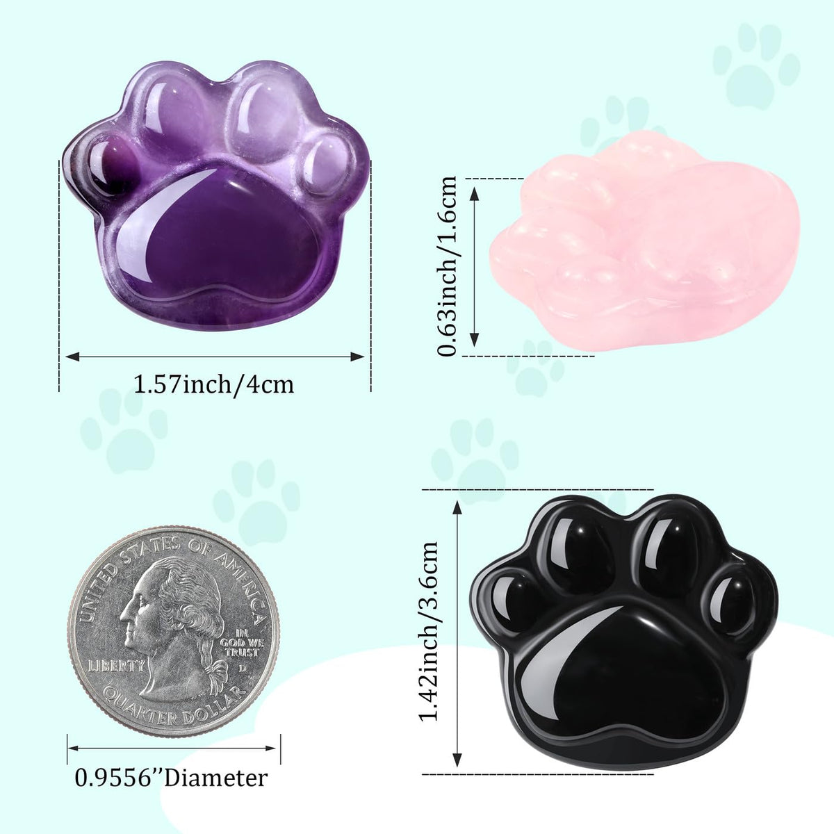 NUKAYAI Clear Quartz Cat Paw Crystal Statue Worry Stone for Anxiety Carved Figurines for Sculpture Handcrafted Decor Natural Gemstones Healing Crystals Spiritual Mini Gifts for Cat Lovers Women