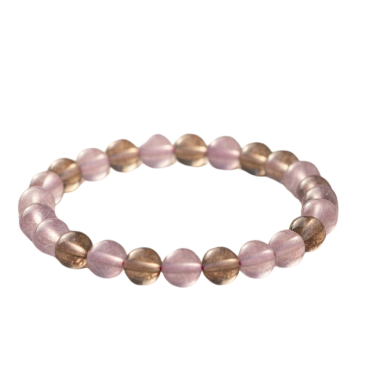 The Alchemist's Arcanum Adjustable Beaded Wrist Accessory for Men and Women, Stretch Fit Stone Bead Jewelry for Daily Wear and Gifting (Amethyst & Smoky Quartz)