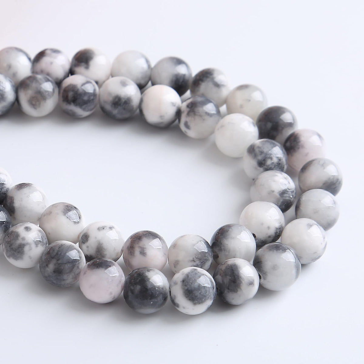 6MM 60PCS Black White Persian Jade Spacer Loose Beads for Jewelry Making DIY Bracelet Necklace
