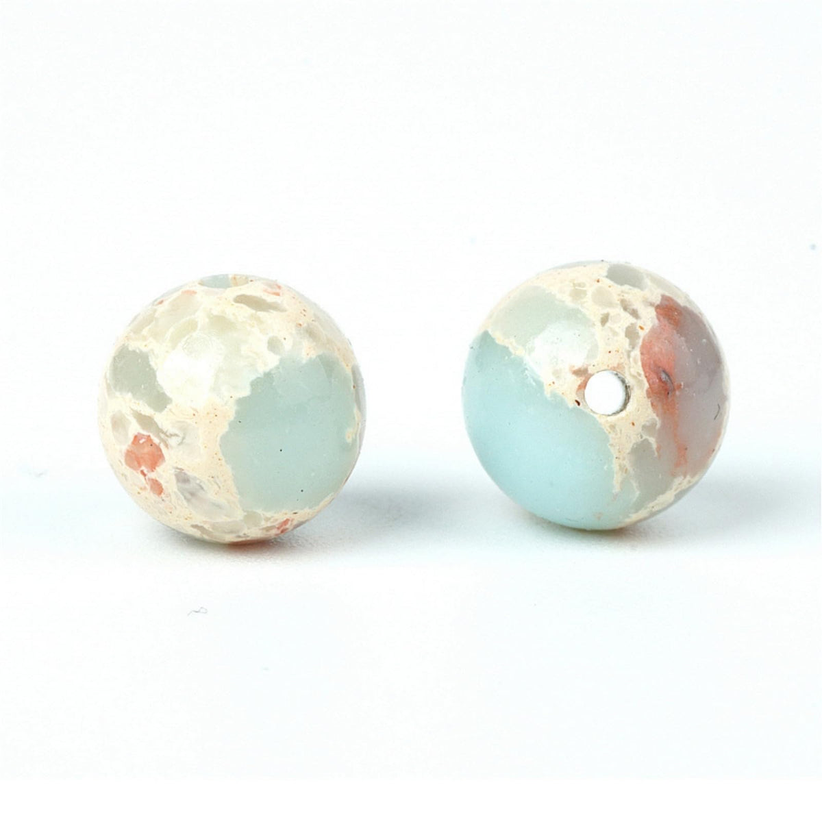 100Pcs Natural Stone 8mm Azure Imperial Jasper Round Loose Gemstone Energy Healing Beads Hole Size 1mm DIY Smooth Beads for Bracelet Necklace Earrings Jewelry Making