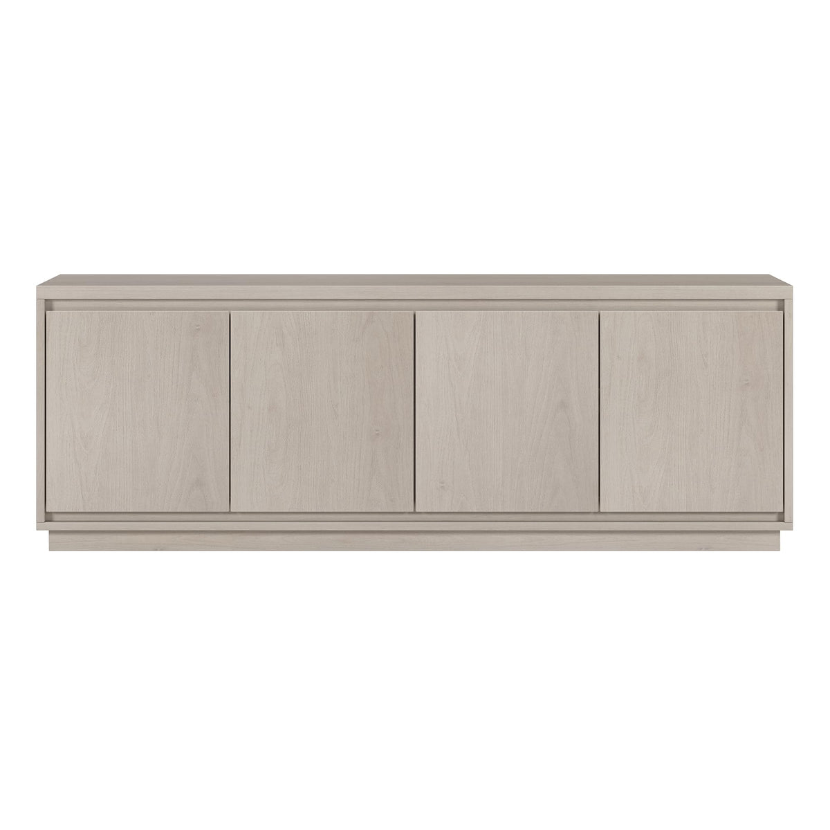 Henn&Hart TV Stand for TVs up to 75'' with 2 Concealed Storage Cabinets and Adjustable Shelves for Living Room, Family Room, or Office, Alder White
