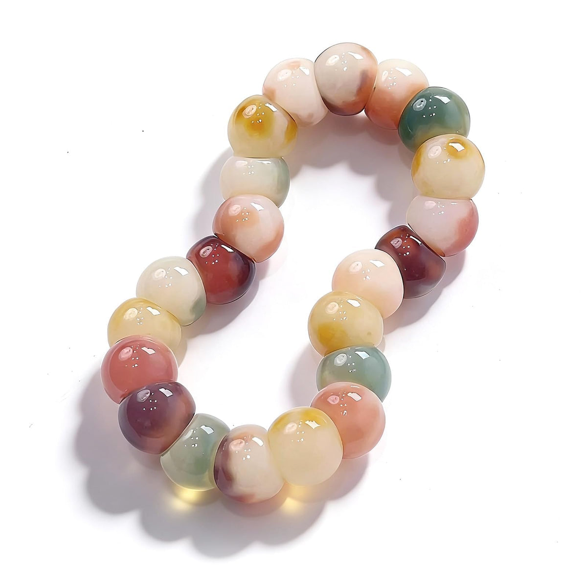 Embtrem Fidget Bracelet Natural Bodhi Seeds Beaded Bracelets Zen Fidget Stretch Bracelets Alleviate Anxiety Stress Protection Healing Bodhi Jewelry Gifts for Women Men