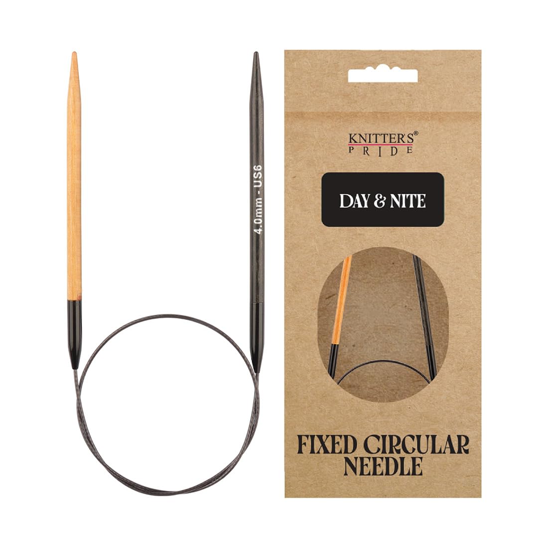 Knitter’s Pride Day & Nite Fixed Circular Needles 16"" (40cm) – US Size 6 (4mm)