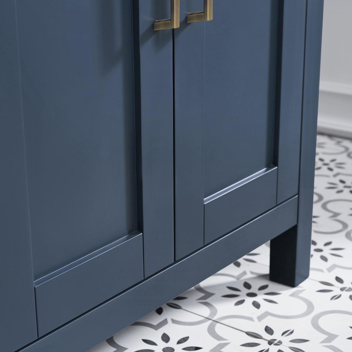 OVE Decors Tahoe 72 Midnight Blue Double Vanity with White Cultured Marble Countertop