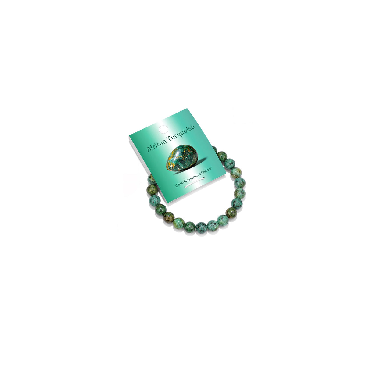Vinswet Healing Crystal Bracelets for Women Men 8mm African Turquoise Natural Stone Beaded Stretch Bracelet Handmade Gemstone Reiki Spiritual Jewelry Gifts