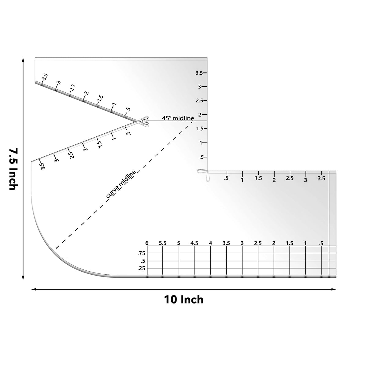 Copkim 2 Pack Boxed Bag Making Template Acrylic Template Patchwork Ruler Sewing Tools Set for Beginners Curve Notion Bag Zip Pocket DIY Sewing