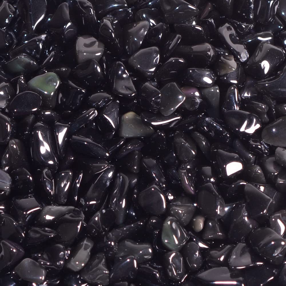 Natural Rainbow Obsidian Polished Chips Crushed Tumbled Stone Crystal Healing Embellishments 100 grams