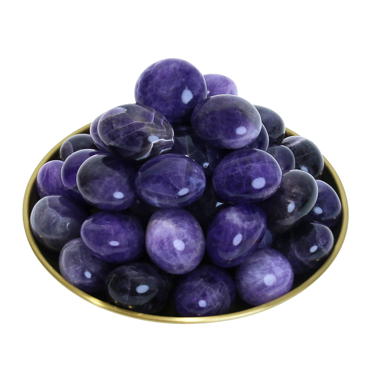 Namzi Brazilian Tumbled Polished Natural Amethyst Crystals Stones, Amathesis Crystal, Raw Amethyst, Healing Crystals Gemstone Quartz Bulk for Wicca, Healing Energy, Witchcraft Supplies(10 Pce)