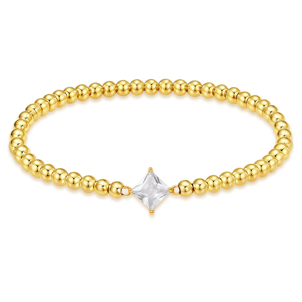 HZDK Beaded Bracelets for Women - 14K Gold Plated Beaded Bracelets for Women Charm Bracelet Gold Trend Jewelry Bead Bracelet Gifts