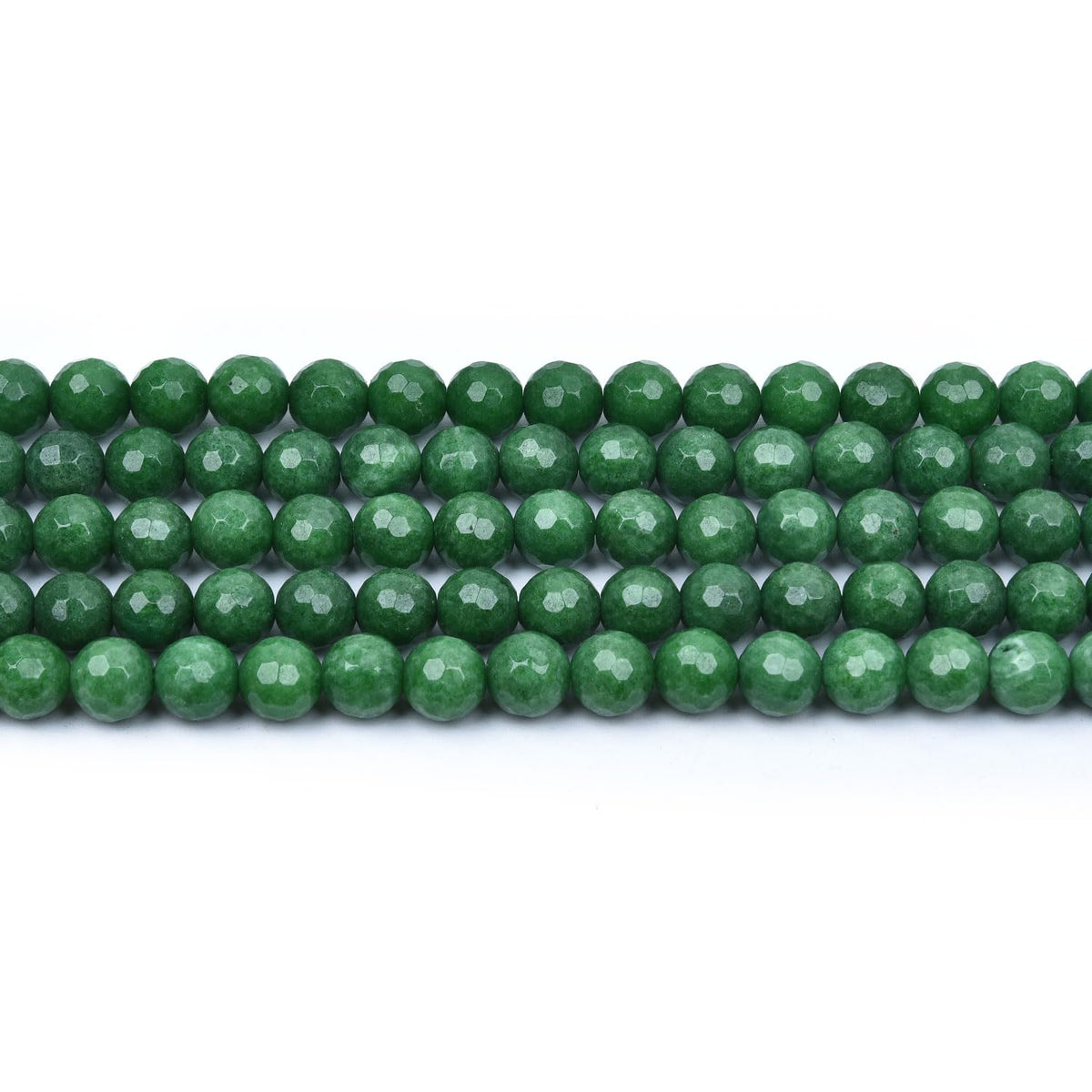 HAAMIIQII 8mm Grass Green Jade Faceted Round Stone Spacer Beads, Loose Gemstone Beads for Jewelry Making, DIY Bracelet, Necklace, Healing Crystal 15 Inch (51pcs)