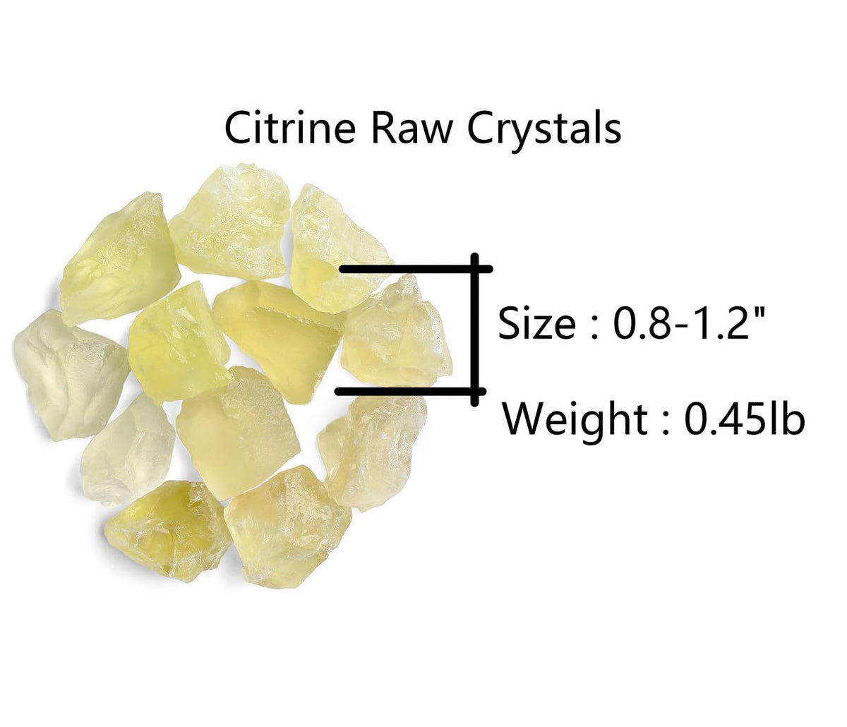 QINJIEJIE Citrine Raw Crystals Natural Rough Stones Bulk Large 0.8-1.2" Rocks Reiki Gemstones Fountain Rocks for Tumbling Cabbing Polishing Wire Wrapping Wicca Decoration 0.45 lbs