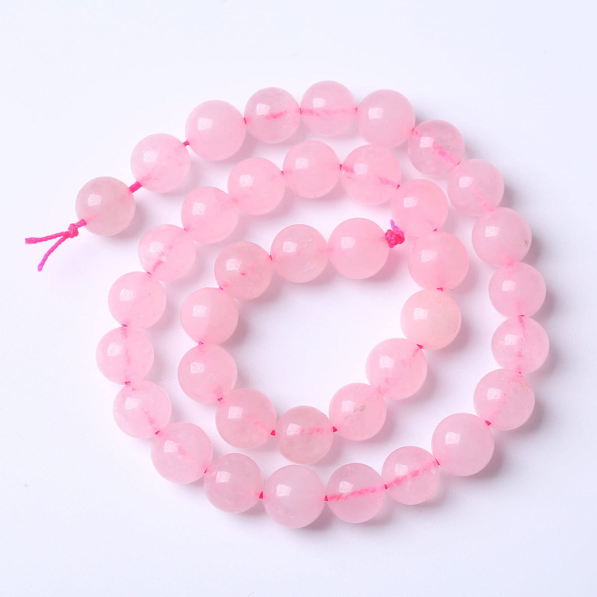 32PCS 12MM Beads Natural Rosestone Pink Crystal Quartz Gemstones for Jewelry Making DIY 15Inches