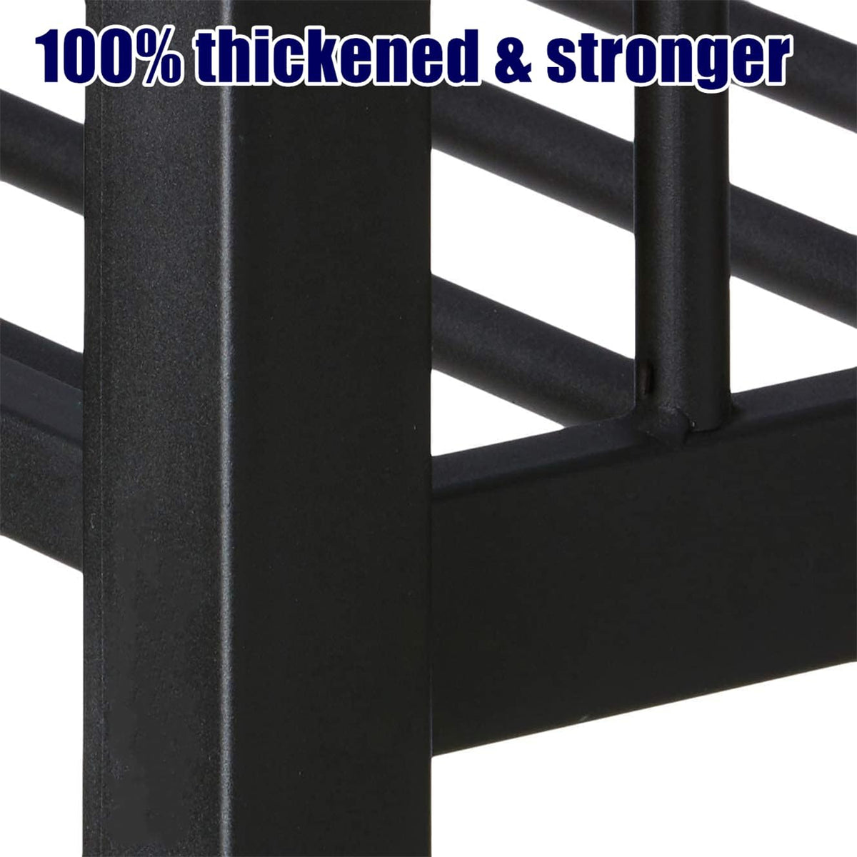 SIGONE Stronger and Safer Metal Steel Bunk Bed Frame Twin XL Over Queen Size, Heavy Duty More Stable Thickened Black Metal Bunk Queen Bed (Easier to Assemble) (Twin XL Over Queen)