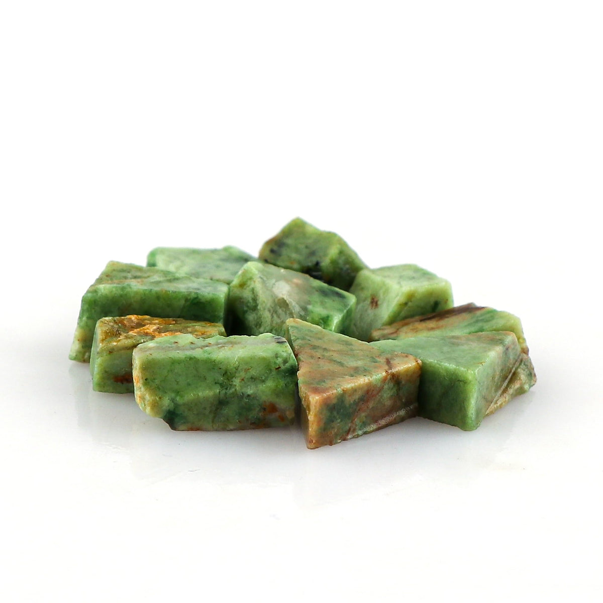 CRYSTALINES (10pcs) Natural Raw Chrysoprase Gemstones, Assorted Bulk Rough Stones, DIY Jewelry Making, Wholesale Loose Supply, Chakra Healing Crystals, Gem Collection