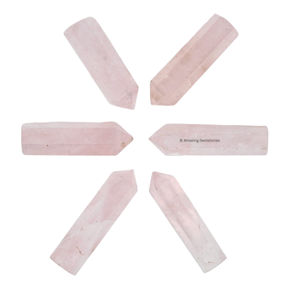 Amazing Gemstone Rose Quartz Crystal Points Bulk Healing Crystals - Pack of 3 Single Terminated Healing Wand Point Bulk Crystals for Crafts, Crystal Grid, DIY Work - Premium Crystals - Beginners Gift