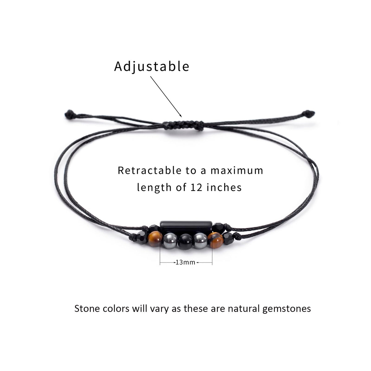 MTJAHPS Protection Bracelet, empath protection, black obsidian Crystals and Healing Stones Bracelet for Women ，Luck ，Anxiety and Stress Clam Bracelet (Protection)