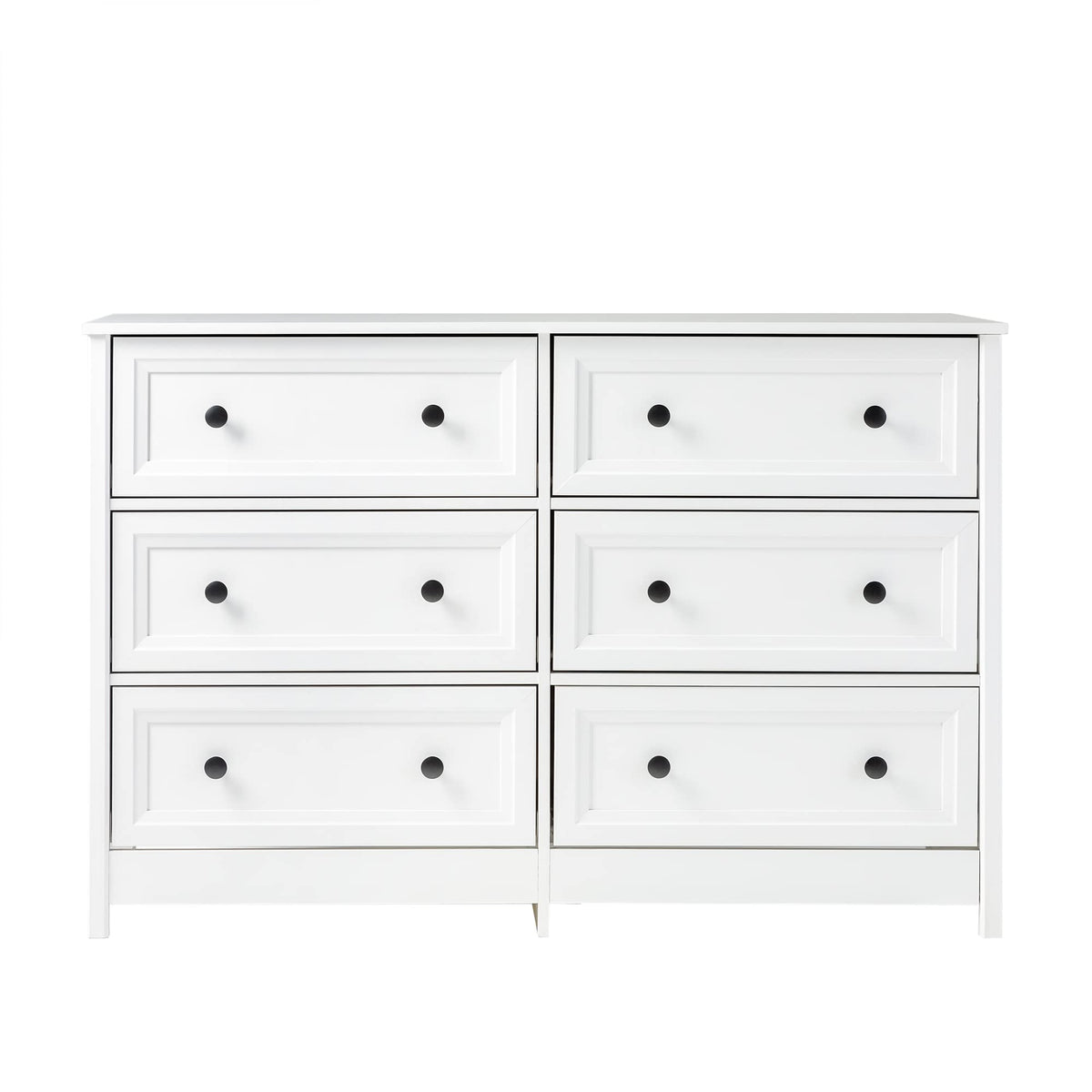 Walker Edison Tahnee 6-Drawer Solid Wood Dresser, 47 Inch, White