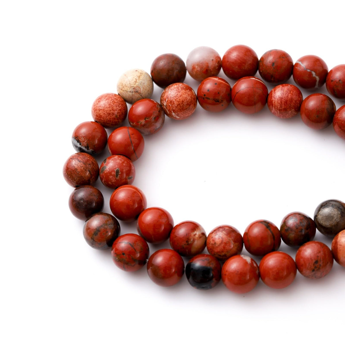 8mm 45pcs DIY Natural Red Stone Beads Round Healing Crystal Gemstone Loose Beads for Jewelry Making Handmade Bracelet Necklace