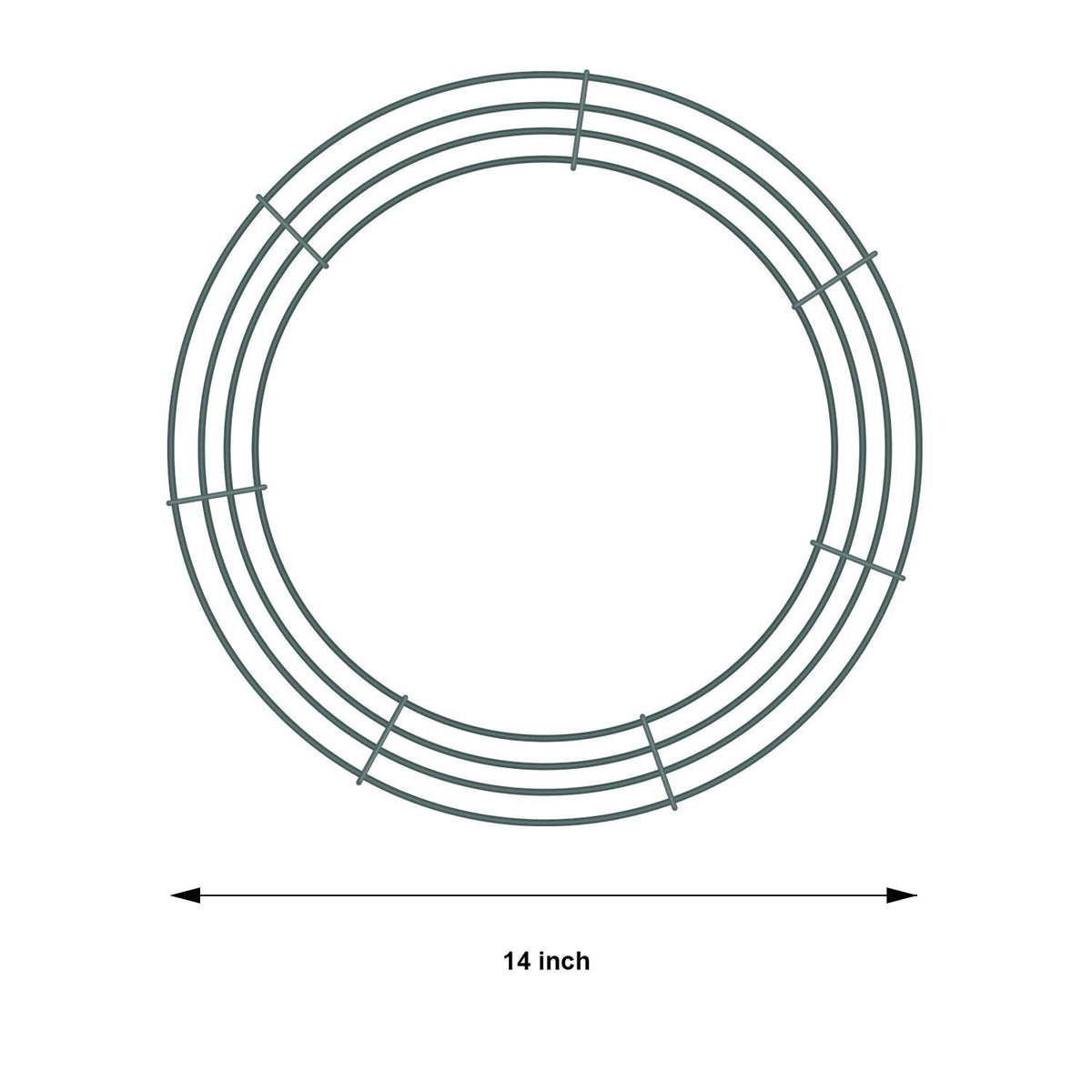 Sumind 6 Pieces 14 Inch Wire Wreath Frame Round Wreath Metal Wire Rings Dark Green Making Rings for Christmas Floral Home Party Decoration DIY Crafts