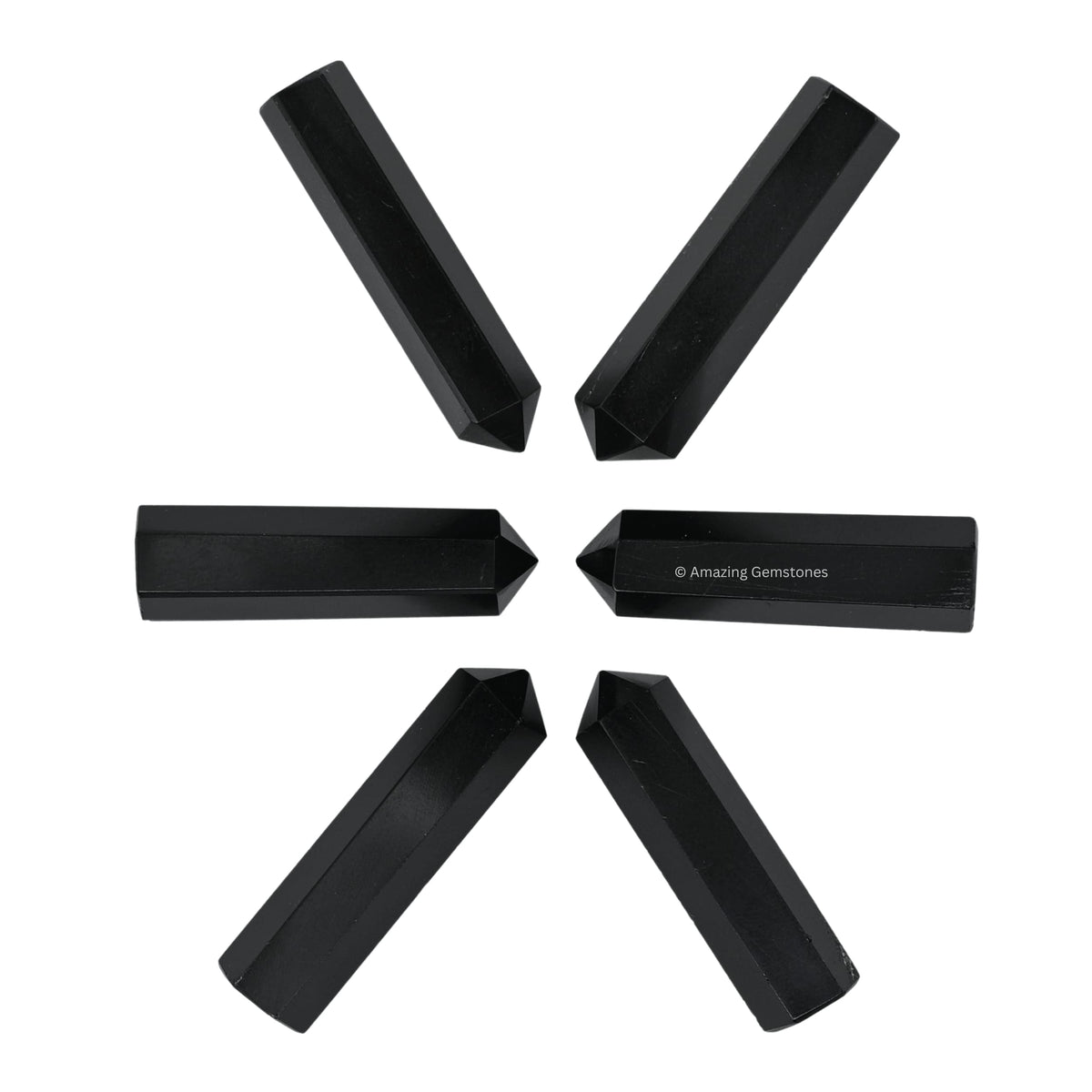 Amazing Gemstone Black Obsidian Crystal Points Bulk Healing Crystals and Stones - Pack of 3 Single Terminated Healing Wand Point Bulk Crystals for Crafts, Crystal Grid, DIY Work - Premium Crystals