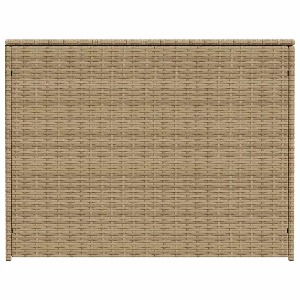 Kalmrek Garden Storage Box 259.9 Gal Poly Rattan Chest with Bag and Gas Springs for Outdoor Patio Yard Porch Deck Storage Bench Organizer