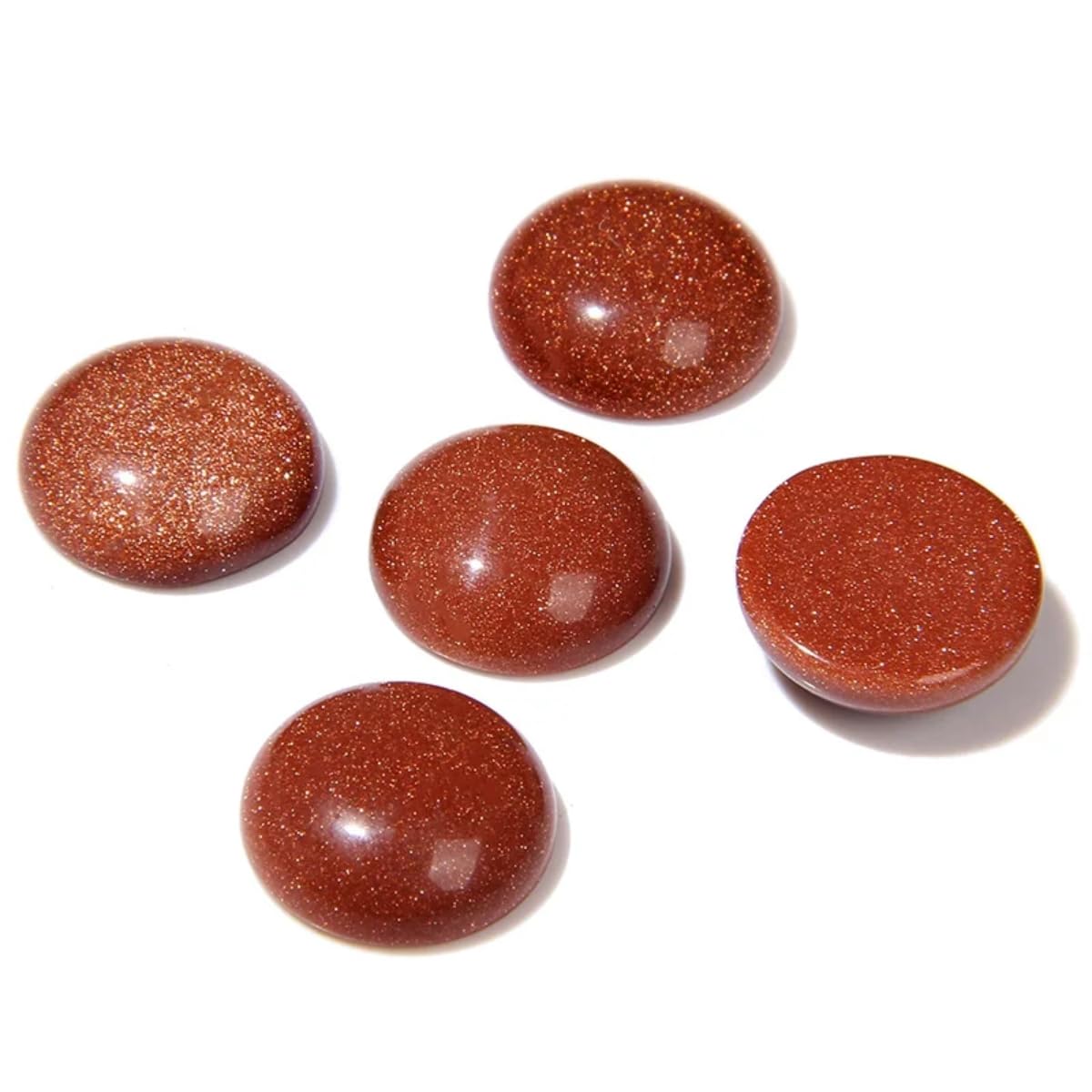 20pcs 6mm Natural Stone No Hole Gold Sandstone Semicircle Smooth Cabochons Beads Healing Chakra Crystal Stone Bead for Jewelry Making Rings Earrings Necklace Bracelet DIY Crafts