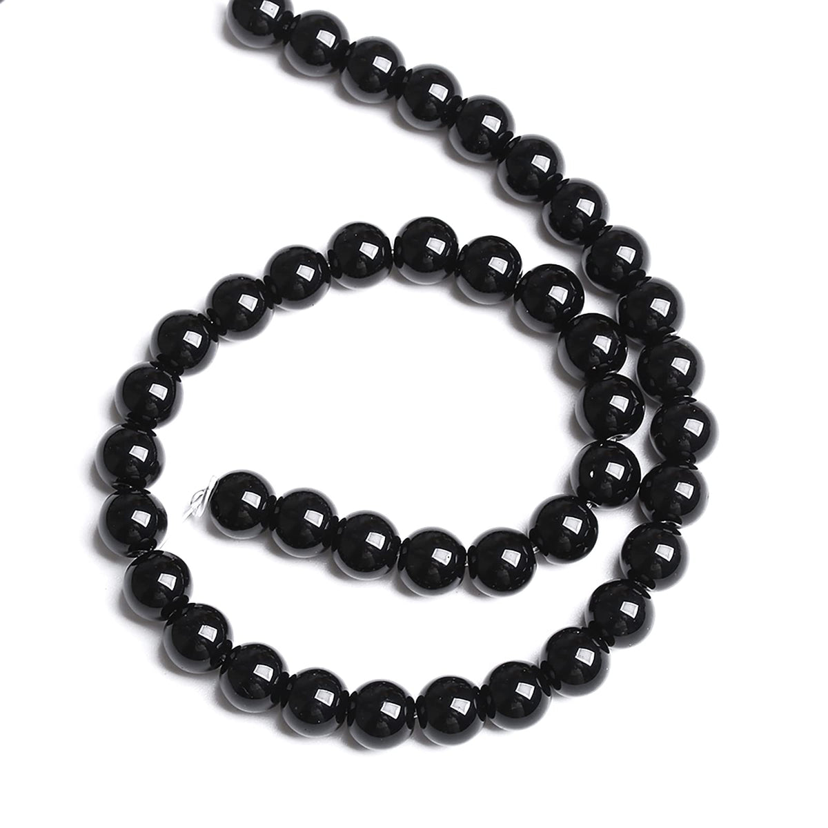 6mm 60PCS Natural Black Onyx Agate Round Loose Spacer Beads for Jewelry Making DIY Craft Bracelet 1 Strand 15"