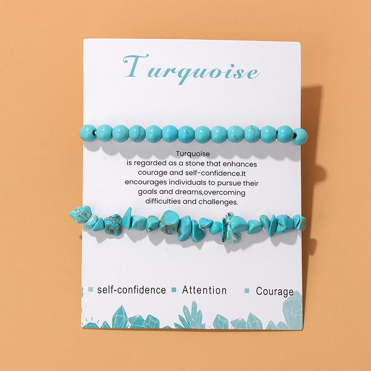 Turquoise Bracelets for Women 2Pcs 6mm Natural Stone Bracelet Turquoise Bead Bracelet Healing Crystal Bracelet Turquoise Jewelry for Women