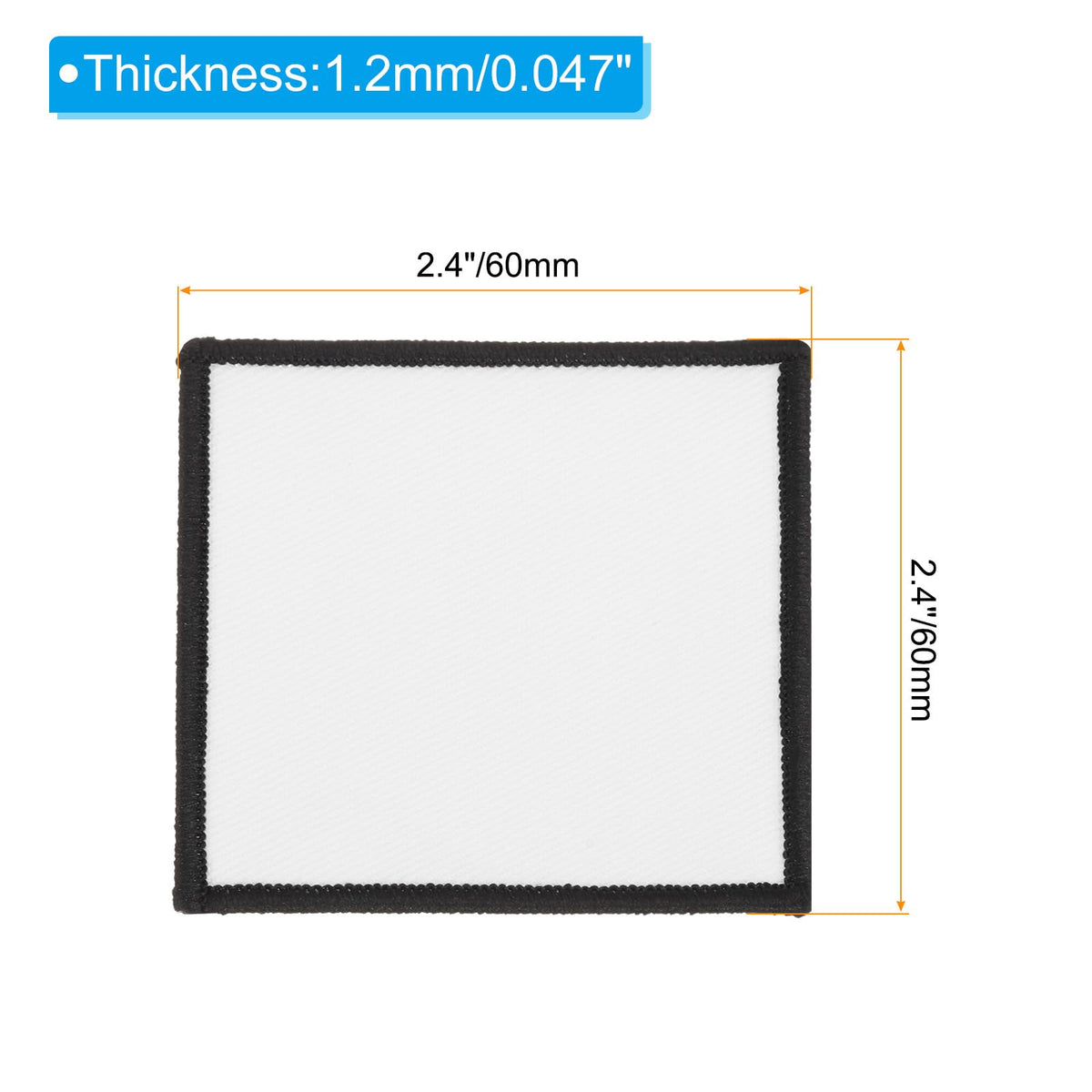 PATIKIL Sublimation Blank Patches Fabric Square Iron-on Repair Blank Patches for Hat Caps Clothes Shoes Bags Backpacks DIY Crafts, 30 Pcs, White, 2.4x2.4