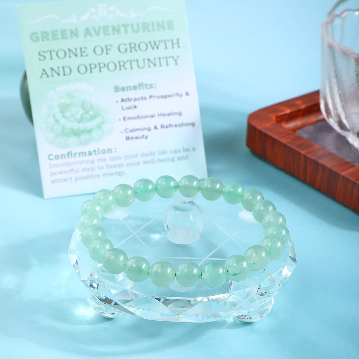 Bymitel 8mm Green Aventurine - Handmade Reiki Gemstone Stretch Bracelet, Natural Beauty & Spiritual Essence, Crystal Healing for Unisex Adults