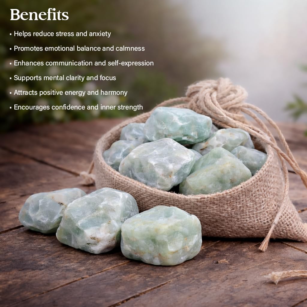 Crocon 1/4 LB Aquamarine Rough Bulk Natural Stone Raw Gemstone Tumbling Cabbing PolishingMining Chakra Balancing Reiki Healing Good Luck Home Office Decor