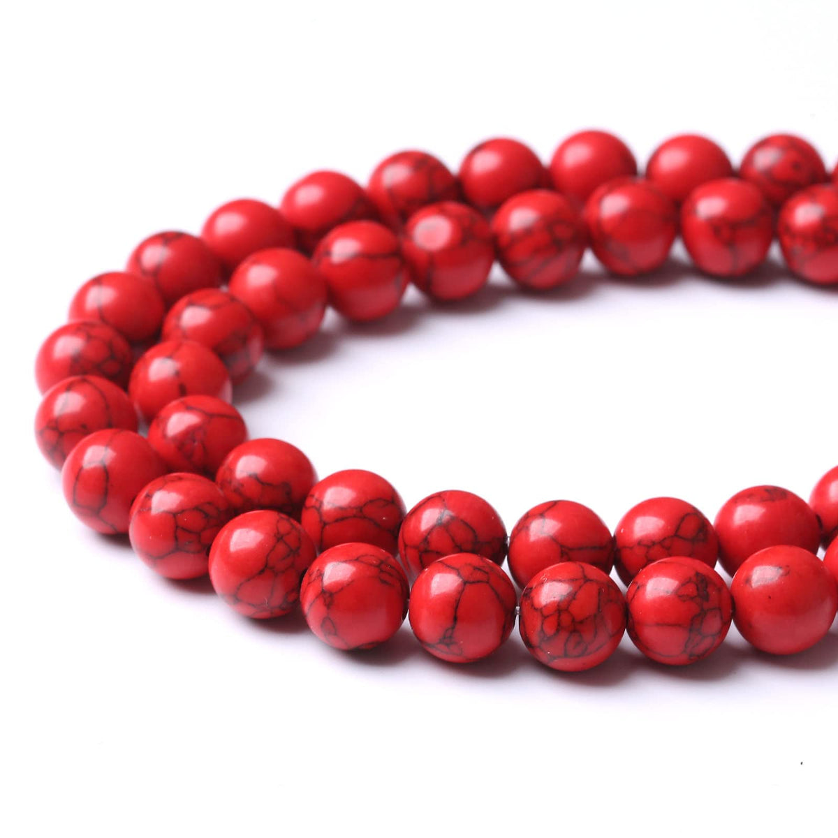 90PCS 4MM AAA Red Howlite Turquoises Stone Beads Natural Gemstone Bead Crystal Healing Energy Jewelry Making DIY 15 inches