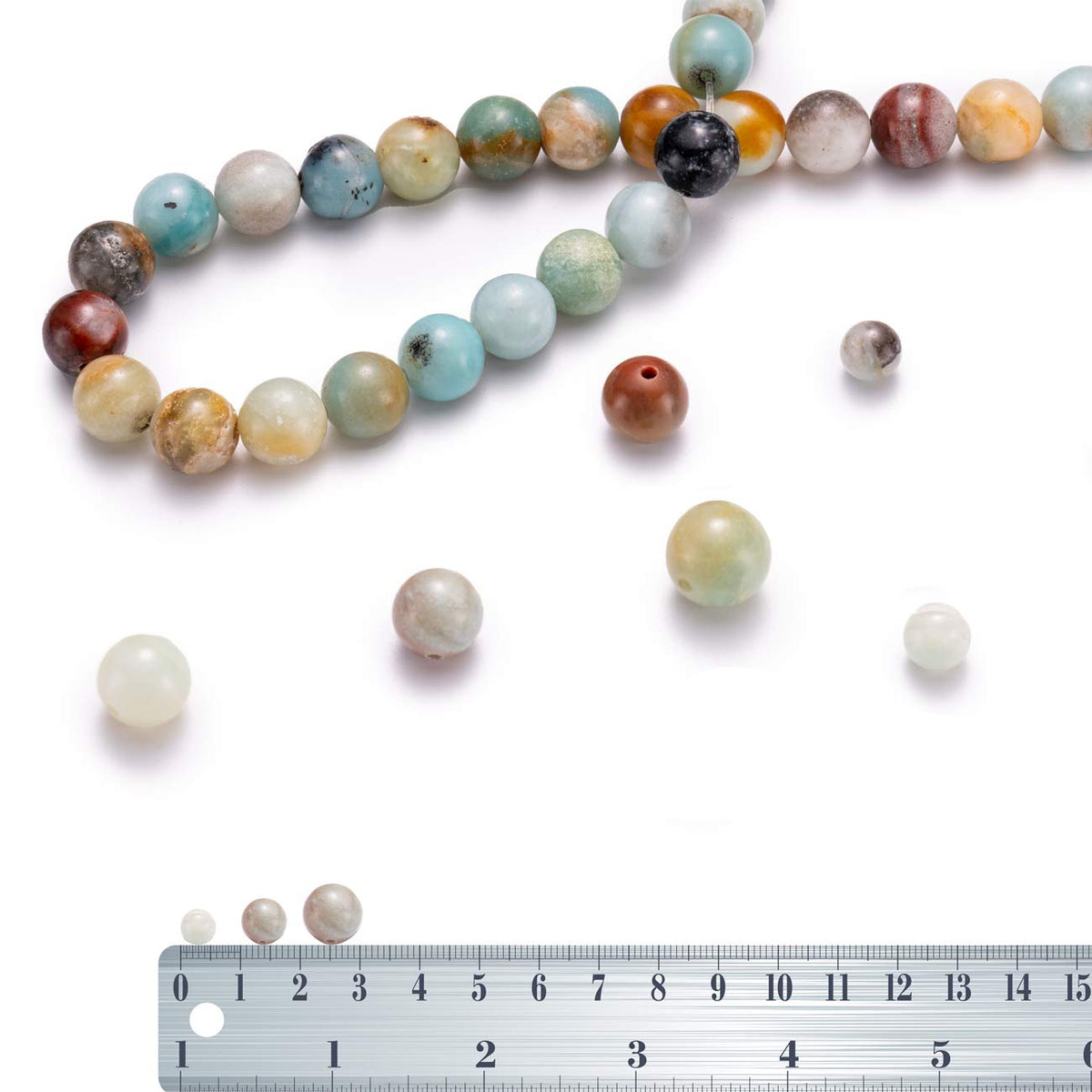BEADIA Natural Amazonite Jade Stone Round Loose Semi Gemstone Beads for Jewelry Making 10MM 38PCS