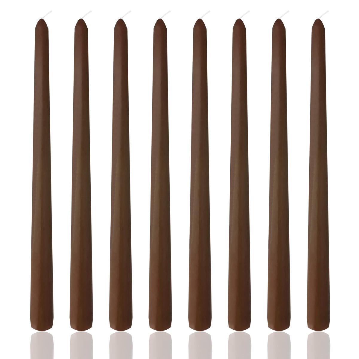 8 Pack 10 Inch Nut Brown Taper Candles for Dinner Home Decor Wedding Shower