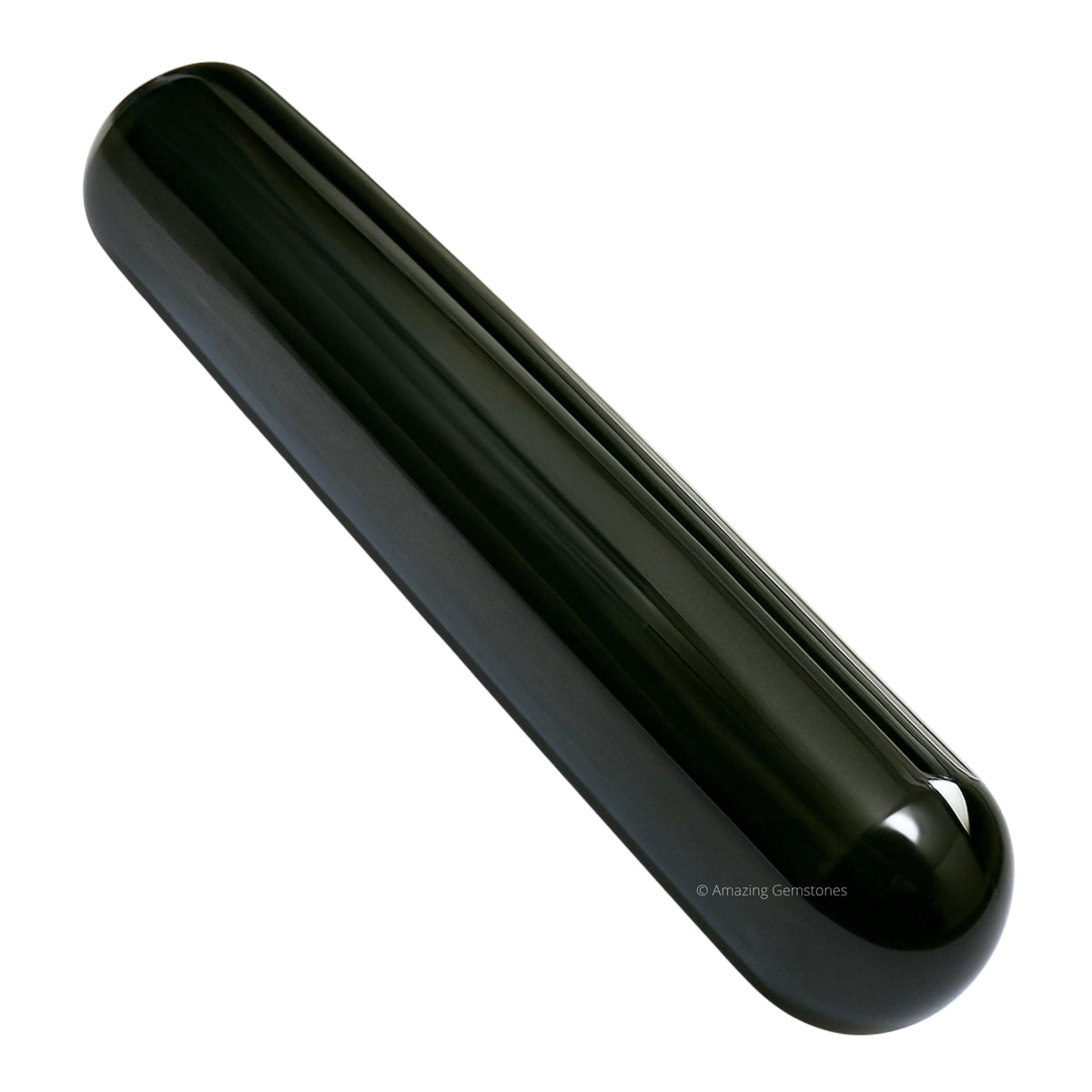 Amazing Gemstone Black Agate Crystal Wand Massage Stick - Pelvic Wand Gua Sha for Adults - Crystals and Healing Stones Massage Wands for Adults Gifts (Smooth)