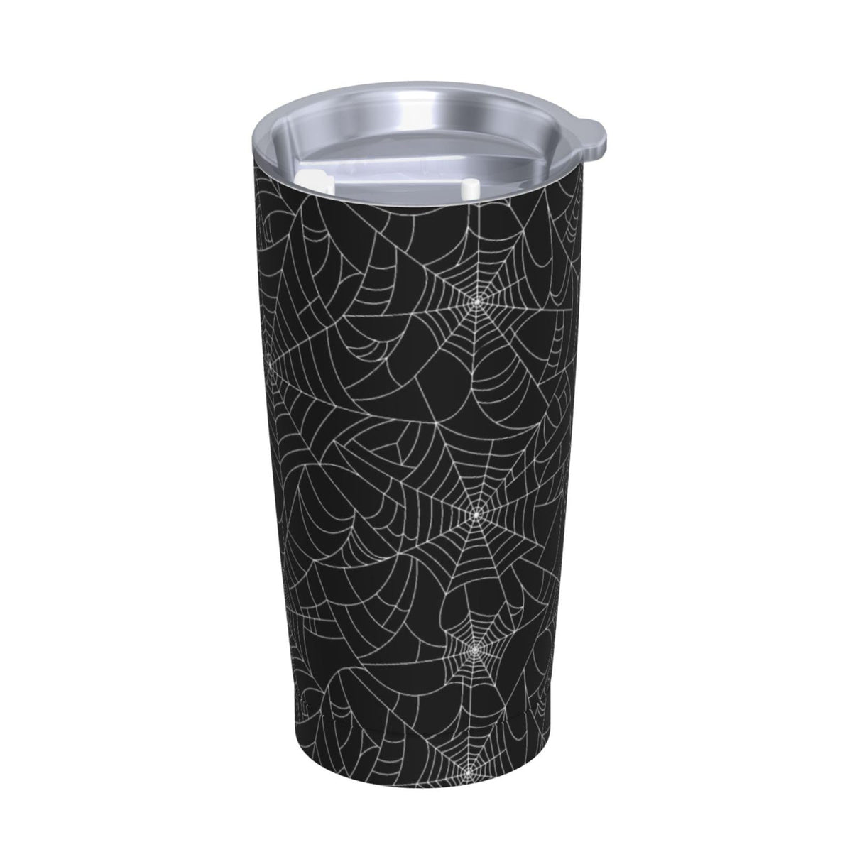 TOUNHEYA Halloween Tumbler with Lid and Straw Spider Web 20oz Insulated Stainless Steel Cup Black White Travel Coffee Mug Water Bottle for Women Gift for Birthday Christmas