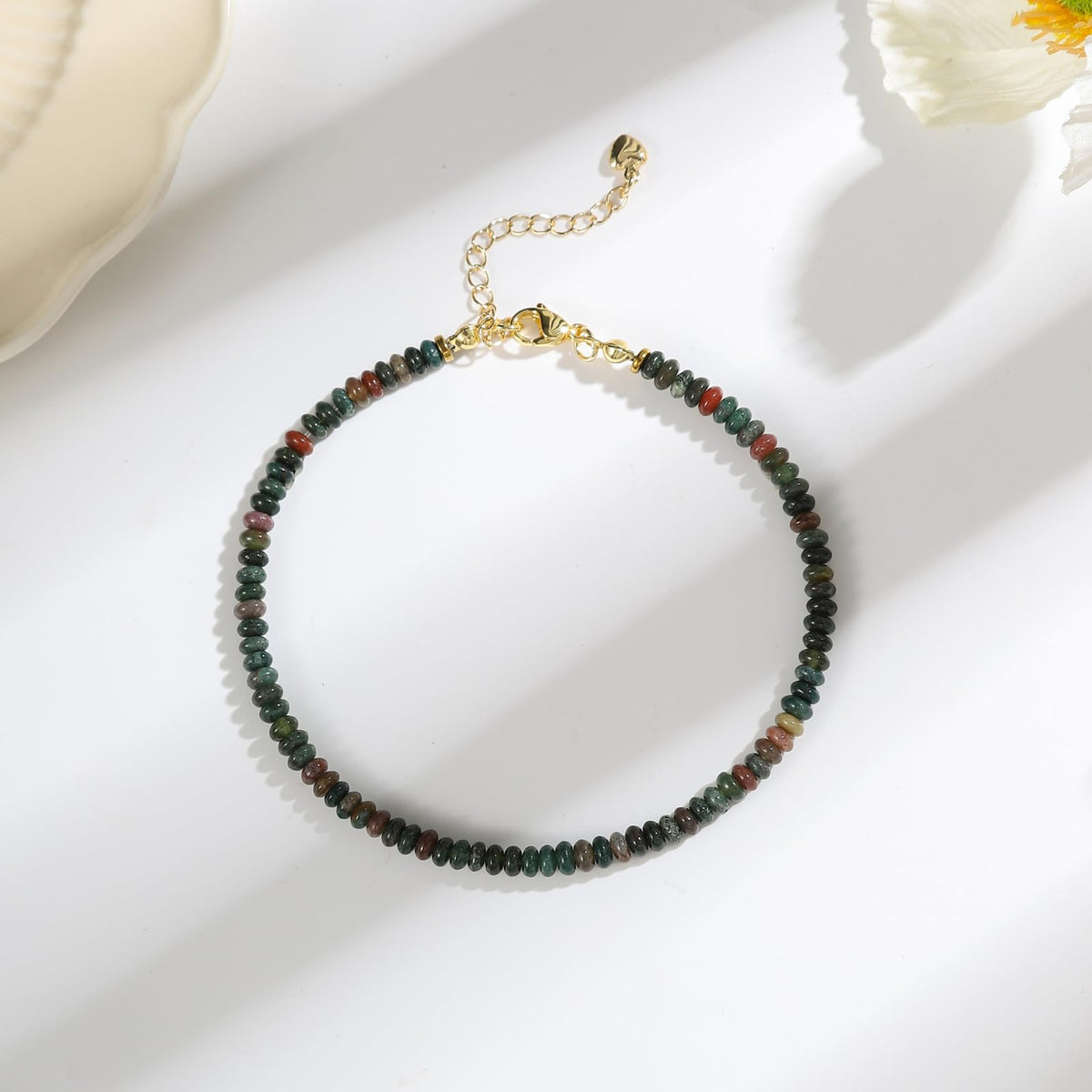 Jinxiuge Stone Beaded Anklets for Women Handmade Beach Boho Beads Ankle Bracelet Jewelry for Birthday Party Gift for Her