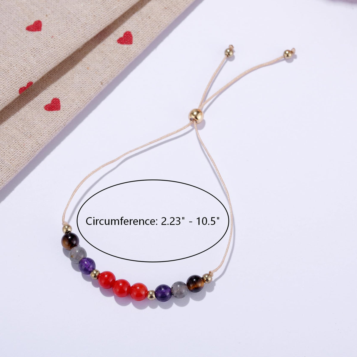 Kvekstio Inner Strength Crystal Bracelet, Natural Healing Stones Adjustable Braided Rope Gift for Confidence & Stress Relief, Spiritual Meditation Bracelet, Daily Reminder Anxiety Support Gift