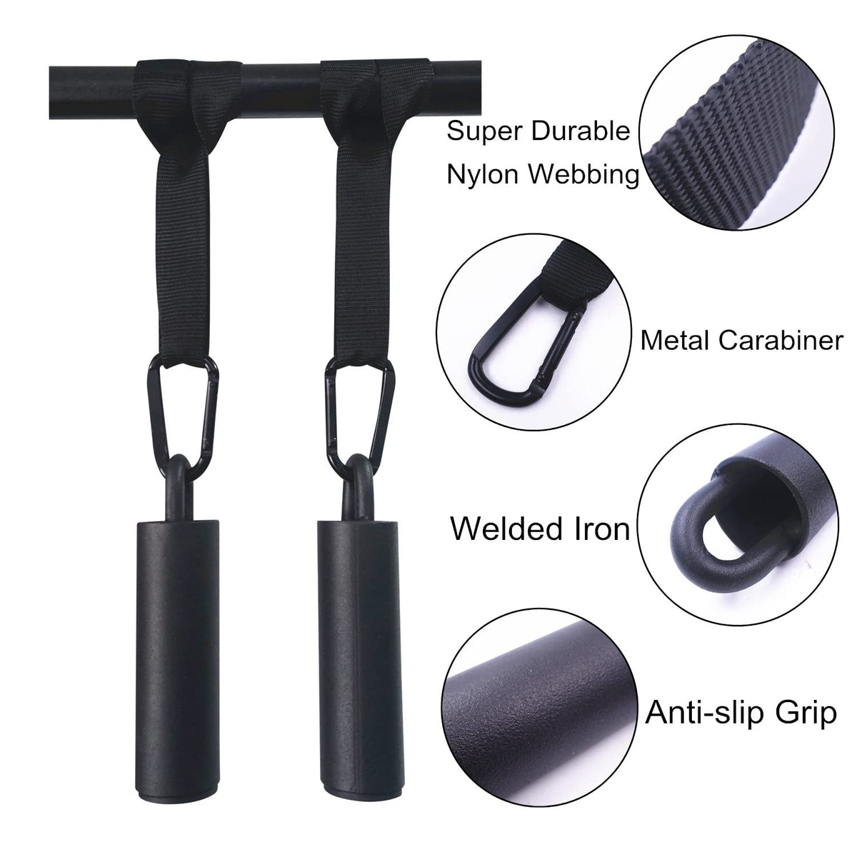 Lights Mountain Pull Up Grips Set of 2 Rock Climbing Holds Set with Hanging Straps and Strong Carabiner, Finger Strengthener，Forearm, Biceps, Ninja Warrior, Back Muscles Training