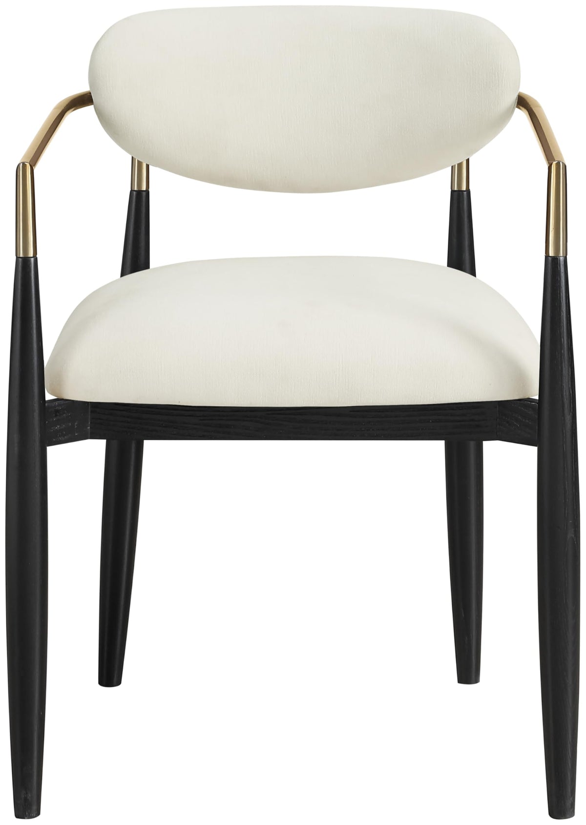 Meridian Furniture 11022Beige-AC Riccio Collection Modern | Contemporary Dining Arm Chair with Beige Performance Polyester, Ash Wood, Iron, 21.5" W x 21.5" D x 29.5" H, Beige, Set of 2