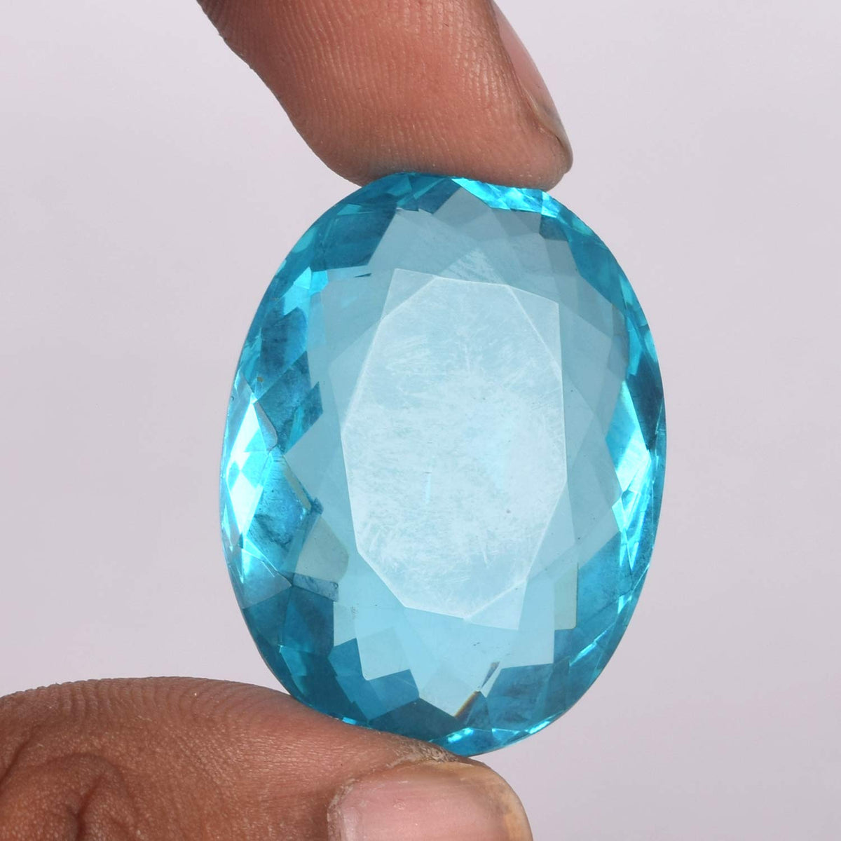 GEMHUB Loose Gemstones Beads for Jewelry Making 90.50CT Swiss Blue Topaz Oval Shaped Beads for Bracelets