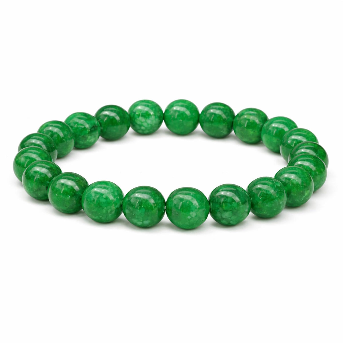 Elm City Direct 8mm Natural Stone Beaded Bracelet – Unisex Crystal Stretch Bracelets for Men & Women, Chakra & Healing Jewelry, Gift-Ready Beaded Bracelets (Jade, 8mm)