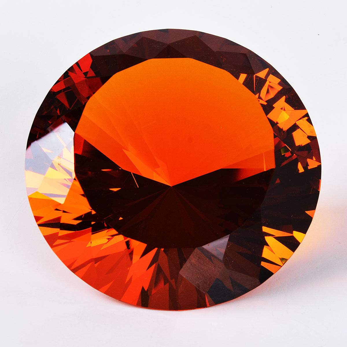 Amber Crystal Glass Diamond Shaped Decoration 60mm Jewel Paperweight,Gift Decoration Idea For Christmas, Thanksgiving (Please identify our brand Yarr Store)