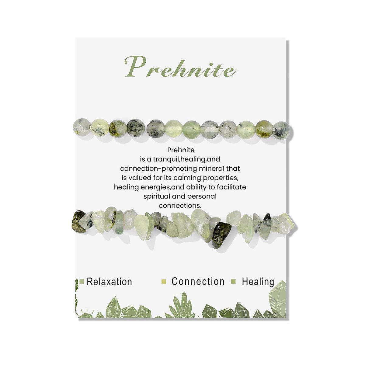 2Pcs Prehnite Bracelet for Women 6mm Handmade Adjustable Prehnite Beaded Bracelet Natural Stone Gemstone Bracelets Prehnite Crystal Bracelet Healing Crystal Bracelet Prehnite Jewelry for Women Men