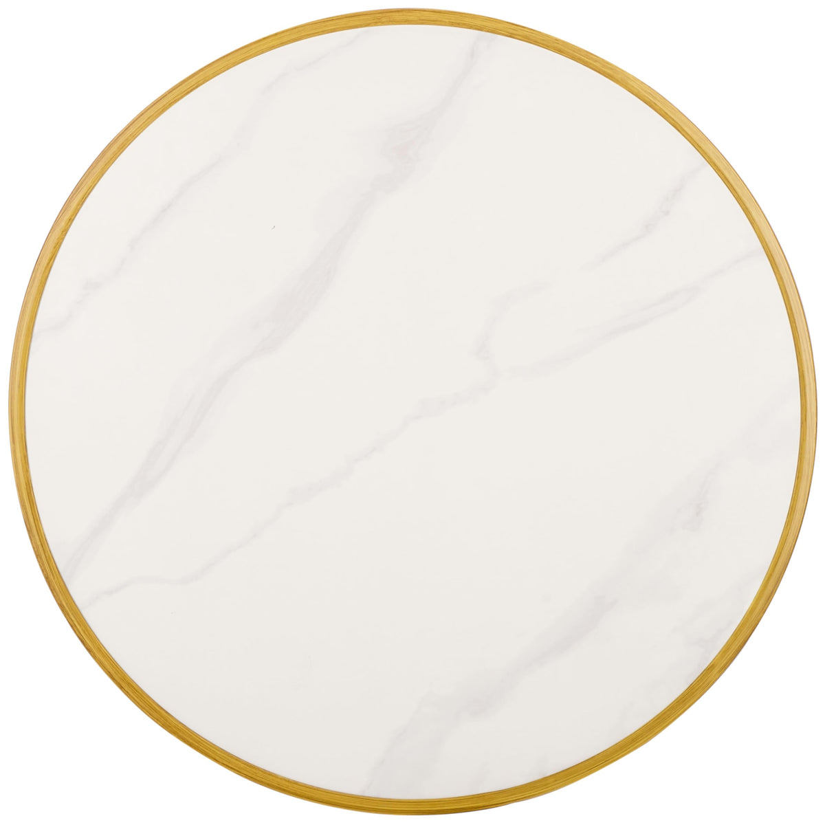 SAFAVIEH Outdoor Collection Pomona White/Bamboo Bistro Table (Fully Assembled)