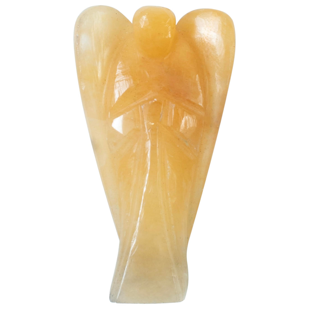 "Yellow Aventurine Gemstone Pocket Angel Healing Figurine, Hand Carved Guardian Angel - Crystals for Positive Energy, Handmade Mini Statue for Love, Peace & Healing, Natural Gemstone Healing Figurine"