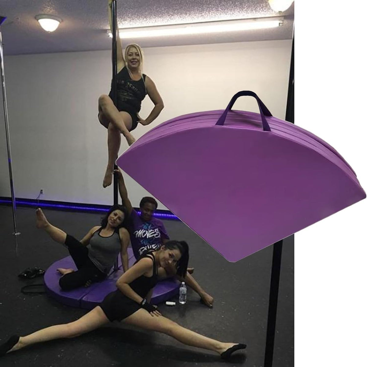 Pole Dancing Pole for Home Spinning Pole Dancing Pole Folding Portable Dance Pole Crash Mat, 3cm/ 5cm/ 10cm Thick Safety Dancing Cushion for Home/Studio 45mm Sp,130cm/4.3ft/51in-Thick 10cm/4in