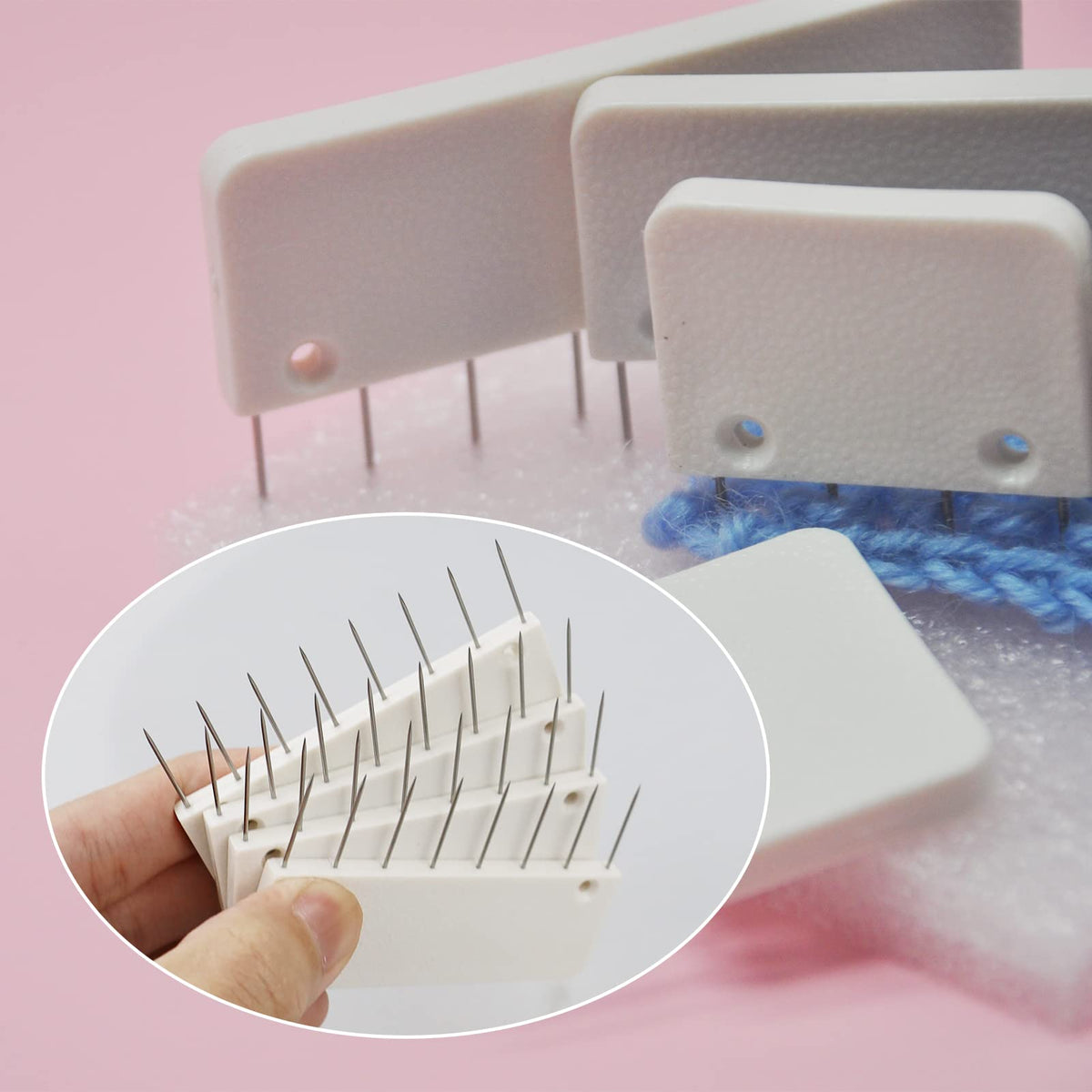 LAMXD 8 Pins Knit Blocking Pins Kit,Knit Blocking Combs – 32 Combs for Blocking Knitting, Crochet, Lace or Needlework Projects – for use with Blocking Mats for Knitting Mat…